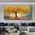 cheap Floral/Botanical Paintings-3D gold tree oil painting handmade Golden Tree Oil Painting on Canvas Large Abstract Textured Gold Yellow tree oil painting Life Tree painting Wall Art Custom Trendy Modern artwork Living Room Decor