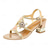 economico Sandali con tacco-Per donna Sandali Taglie forti Sandali scintillanti Giornaliero Floreale Estate Con diamantini Cristalli Basso Tacco svasato Occhio di pernice Informale Similpelle Fibbia Blu Viola Oro