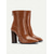 cheap Ankle Boots-Elegant Brown Leather Ankle Boots with High Heel for Women, Perfect for Office Wear and Casual Outings