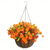 abordables Plantas y Flores Artificiales-Flores colgantes artificiales en cesta-decoración de jardín de césped para patio exterior/interior, cesta de margaritas con maceta de cadena con forro de coco de 12 pulgadas