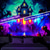 voordelige Wandtapijten-Halloween decoraties spookkasteel blacklight wandtapijt uv-reactief lichtgevend in het donker mistig hangend wandtapijt muurschildering voor woonkamer slaapkamer