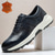 cheap Premium Leather Sneakers-Men&#039;s Black Leather Golf Shoes with Crocodile Pattern and Spiked Sole for Comfort and Style