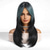 cheap Synthetic Trendy Wigs-Synthetic Wig Uniforms Career Costumes Princess Straight kinky Straight Middle Part Layered Haircut Machine Made Wig 22 inch Black / Dark Green Synthetic Hair Women&#039;s Cosplay Party Fashion Natural