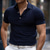 cheap Men&#039;s Elite Polo-Men&#039;s Business Casual Lapel Short Sleeve Modern Formal Solid Color Button Summer Navy Blue Blue Green