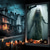 billige Veggtepper-halloween vindusdekor dekorasjoner, stoff spøkelse brud skumle halloween gardin skrekkfilm plakat vindusdør som dekker dekor for hjemsøkt hus, skummelt halloween vindu klinger dekaler innendørs