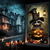 billige Veggtepper-halloween vindusdekorasjoner, stoff skallen ut av brann halloween gardin plakat vindusdør som dekker dekor for hjemsøkt hus, skummelt halloween vindu klinger dekaler innendørs utendørs