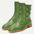 abordables Bottes habillées-bottines à boucle en similicuir vert pour hommes - design d&#039;inspiration vintage avec détails à triple sangle pour une tenue avant-gardiste