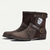 cheap Work Boots-Men&#039;s Steampunk Motorcycle Boots with Double Buckle Straps and Embossed Lion Design - Brown Faux Leather Ankle Boots