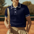cheap Men&#039;s Classic Polo-Men&#039;s Rib Knit Top Golf Shirt Casual Holiday Lapel Ribbed Polo Collar Short Sleeve Fashion Basic Plain Button Soft Summer Spring Fall Regular Fit Navy-blue Red Blue Gray Rib Knit Top