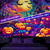 voordelige Wandtapijten-Halloween decoraties blacklight wandtapijt uv-reactief glow in the dark glow party jack o lantern psychedelische stad trippy mistig hangend wandtapijt muurschildering voor woonkamer slaapkamer