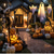 cheap Halloween Lights-1pc Halloween Decorations Lighted Ghost Hanging Light Porch, Adjustable Arms for Glass Window, Indoor &amp; Outdoor Tree Decor - Festive Atmosphere Decorative Light with 3 Lighting Modes (White &amp; Orange)