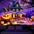 cheap Halloween Wall Tapestries-Halloween Decorations Blacklight Tapestry Pumpkins Halloween Trees UV Reactive Glow in the Dark Party Psychedelic Trippy Misty Hanging Tapestry Wall Art Mural for Living Room Bedroom Ghost Castle