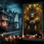 preiswerte Wandteppiche-Halloween-Fensterverkleidung, Stoff-Buntglas-Kürbis-Halloween-Vorhang, Poster, Fenster-/Türverkleidung, Dekor für Spukhaus, gruselige Halloween-Fensteraufkleber für drinnen und draußen