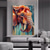 cheap Animal Paintings-Handmade Oil Paintings Canvas Wall Art Decoration Modern Animal Abstract Coloured Elephant for Home Decor Rolled Frameless Unstretched Painting