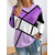 ieftine Tricouri Mărime Plus-Pentru femei Plus Size Topuri Tricou Geometrie Imprimeu Manșon Lung Stil Nautic Casual Zilnic Poliester Toamnă Iarnă Roz Îmbujorat Albastru piscină