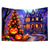 cheap Halloween Wall Tapestries-Halloween Decorations Blacklight Tapestry Pumpkins Halloween Trees UV Reactive Glow in the Dark Party Psychedelic Trippy Misty Hanging Tapestry Wall Art Mural for Living Room Bedroom Ghost Castle
