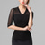 preiswerte Oberteile &amp; Sets-Latein-Tanz oben Pure Farbe Farbaufsatz Tüll Damen Leistung Ausbildung Halbe Ärmel Hoch Polyester
