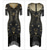 cheap 1920s Dresses-Retro Vintage Roaring 20s 1920s Knee Length Flapper Dress Outfits Short Sleeves The Great Gatsby Wedding Guest Sequins Tassel Fringe Scoop Neck Fancy Dress Women&#039;s Christmas Carnival Masquerade
