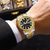 cheap Quartz Watches-CRRJU Top Original Men Quartz Watch Green Waterproof Watch for Men Stainless Steel Quartz Men Luxury Watch Luminous Wristwatch