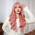 cheap Synthetic Trendy Wigs-Synthetic Wig Curly Wavy Neat Bang With Bangs Machine Made Wig 26 inch Gold Pink Synthetic Hair Women&#039;s Cute Cosplay Party Pink