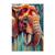 cheap Animal Paintings-Handmade Oil Paintings Canvas Wall Art Decoration Modern Animal Abstract Coloured Elephant for Home Decor Rolled Frameless Unstretched Painting