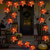 billige Halloween utendørs-solcelledrevet kunstig lønneblad krans lysstreng 6,5m 30leds Thanksgiving halloween høstløv dekorasjon utendørs innendørs hage uteplass peis for ferie atmosfære belysning