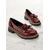 cheap Women&#039;s Slip-Ons &amp; Loafers-Women&#039;s Burgundy Patent Leather Loafers with Fringe Tassel Detail and Chunky Heel, Perfect for Office Wear and Casual Outfits