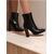 cheap Ankle Boots-Elegant Brown Leather Ankle Boots with High Heel for Women, Perfect for Office Wear and Casual Outings