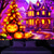 cheap Halloween Wall Tapestries-Halloween Decorations Blacklight Tapestry Pumpkins Halloween Trees UV Reactive Glow in the Dark Party Psychedelic Trippy Misty Hanging Tapestry Wall Art Mural for Living Room Bedroom Ghost Castle
