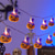 cheap Halloween Indoor-1.5M 10LED Halloween Lantern String Ghost Festival Scene Atmosphere Decoration Lantern String Spider Web Bat Pumpkin Death God Festival Decorative Lanterns 1pc