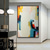 cheap Abstract Paintings-Handmade Oil Painting Canvas Wall Art Decoration Abstract Color Block for Home Decor Rolled Frameless Unstretched Painting