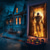 billige Veggtepper-halloween vindusdekorasjoner, stoff skallen ut av brann halloween gardin plakat vindusdør som dekker dekor for hjemsøkt hus, skummelt halloween vindu klinger dekaler innendørs utendørs