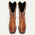 levne Cowboy &amp; Western Boots-pánské hnědé westernové kovbojské boty z umělé kůže - vintage styl s jedinečným prošíváním a pruhovanými detaily pro venkovní nošení