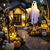 cheap Halloween Lights-1pc Halloween Decorations Lighted Ghost Hanging Light Porch, Adjustable Arms for Glass Window, Indoor &amp; Outdoor Tree Decor - Festive Atmosphere Decorative Light with 3 Lighting Modes (White &amp; Orange)