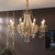 cheap Candle-Style Design-LED Chandelier Warm White 6/8-Light 66cm/78cm French Crystal Pearl Chandelier Medieval Villa Vintage Hanging Light for Living Room Bedroom 110-240V