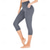 cheap Yoga Leggings &amp; Tights-Women&#039;s Capri Leggings Side Pockets Tummy Control Butt Lift High Waist Yoga Fitness Gym Workout Bottoms Black White Burgundy Spandex Sports Activewear High Elasticity Skinny