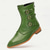 abordables Bottes habillées-bottines à boucle en similicuir vert pour hommes - design d&#039;inspiration vintage avec détails à triple sangle pour une tenue avant-gardiste