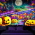 voordelige Wandtapijten-Halloween decoraties blacklight wandtapijt uv-reactief glow in the dark glow party jack o lantern psychedelische stad trippy mistig hangend wandtapijt muurschildering voor woonkamer slaapkamer