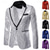 cheap Men&#039;s Classic Blazers-Men&#039;s Blazer Business Cocktail Party Wedding Party Fashion Casual Spring &amp;  Fall Polyester Color Block Button Pocket Comfortable Single Breasted Blazer Silver Black Red Blue