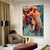 cheap Animal Paintings-Handmade Oil Paintings Canvas Wall Art Decoration Modern Animal Abstract Coloured Elephant for Home Decor Rolled Frameless Unstretched Painting