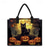 billiga påsar-tygpåse med halloween-tema med svart katt- och pumpadesign - återanvändbar shoppingväska med stor kapacitet för kvinnor