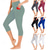 cheap Yoga Leggings &amp; Tights-Women&#039;s Capri Leggings Side Pockets Tummy Control Butt Lift High Waist Yoga Fitness Gym Workout Bottoms Black White Burgundy Spandex Sports Activewear High Elasticity Skinny