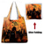 cheap Bags-Halloween-Themed Tote Bag with Black Cat and Pumpkin Print - Large Reusable Shopping Bag for Festive Fall Occasions