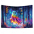 cheap Halloween Wall Tapestries-Halloween Decorations Blacklight Tapestry Pumpkins Halloween Trees UV Reactive Glow in the Dark Party Psychedelic Trippy Misty Hanging Tapestry Wall Art Mural for Living Room Bedroom Ghost Castle