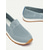 abordables Sandalias planas de mujer-Zapatillas de mujer de punto azul claro sin cordones con diseño transpirable para caminar y uso informal