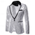 cheap Men&#039;s Classic Blazers-Men&#039;s Blazer Business Cocktail Party Wedding Party Fashion Casual Spring &amp;  Fall Polyester Color Block Button Pocket Comfortable Single Breasted Blazer Silver Black Red Blue