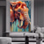 cheap Animal Paintings-Handmade Oil Paintings Canvas Wall Art Decoration Modern Animal Abstract Coloured Elephant for Home Decor Rolled Frameless Unstretched Painting