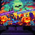 voordelige Wandtapijten-Halloween decoraties blacklight wandtapijt uv-reactief glow in the dark glow party jack o lantern psychedelische stad trippy mistig hangend wandtapijt muurschildering voor woonkamer slaapkamer