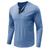 preiswerte Lässige T-Shirts für Herren-Herren Henley Shirt Tee langarmshirt Glatt Henley Casual Festtage Langarm Button-Down Bekleidung Baumwollmischung Modisch Designer Komfortabel Essential