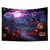 cheap Halloween Wall Tapestries-Halloween Decorations Blacklight Tapestry Glow Party Creepy Mansion Castle UV Reactive Glow in the Dark Psychedelic Trippy Misty Hanging Tapestry Wall Art Mural for Living Room Bedroom